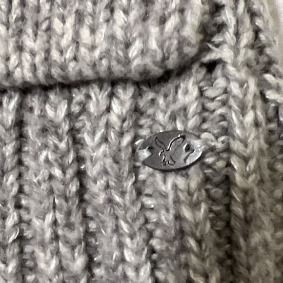 American Eagle Fair Isles Gray Print  Open front Cardigan Sweater Duster Women - Picture 6 of 12